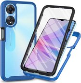 Geschikt voor Oppo A58 5G - ingebouwde schermbeschermer - Back Cover 360 graden hoesje - Blauw