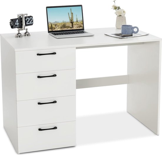 COSTWAY kinderbureau met 4 laden 110 x 60 x 76 cm