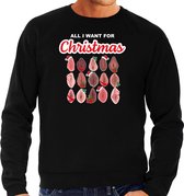 Bellatio Decorations foute kersttrui/sweater voor heren - All I want for Christmas - vagina - zwart M