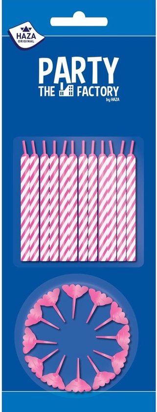 Bougies à gâteau rose / blanc