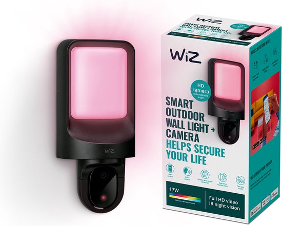 Foto: Wiz slimme lamp met camera voor buiten bedrade camera koppel met wiz slimme verlichting beweging en geluidsdetectie wi fi