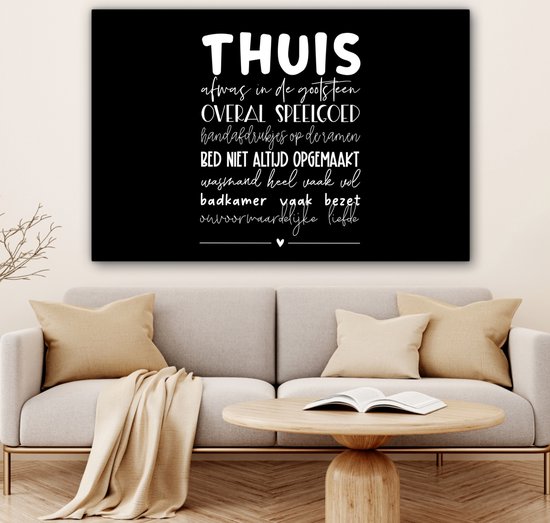 Peinture Sur Toile At Home - Proverbes - Coeur - 140x90 cm - Décoration murale