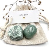 Sneeuwzakje Geluk - Aventurijn mix -edelstenen-kristallen-cadeau man/vrouw-wedstrijd-reizen-huwelijk-geluksbrenger-vriendschap-geschenkzakje