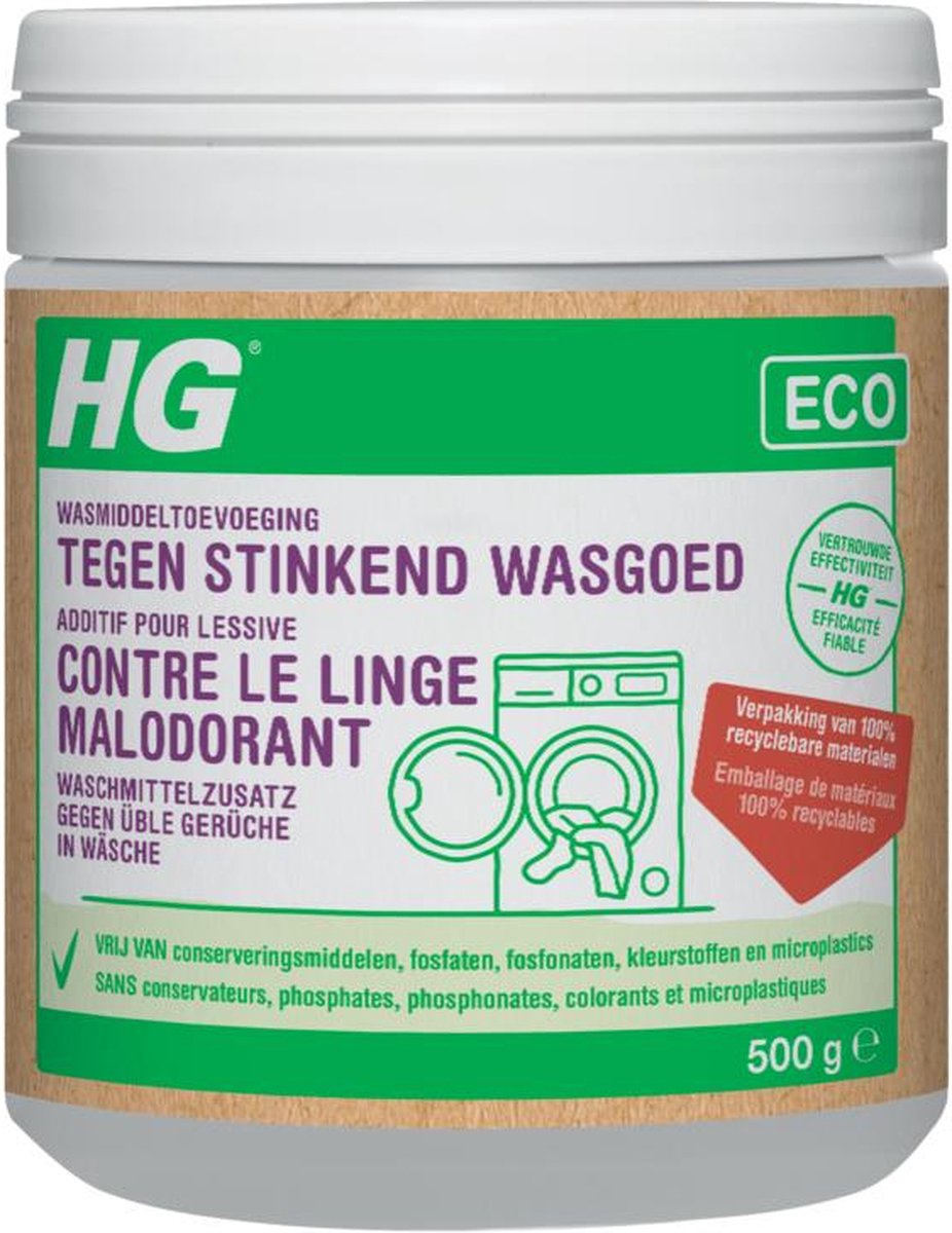 HG ECO Wasmiddeltoevoeging Tegen Stinkend Wasgoed - 6x500gr Voordeelverpakking