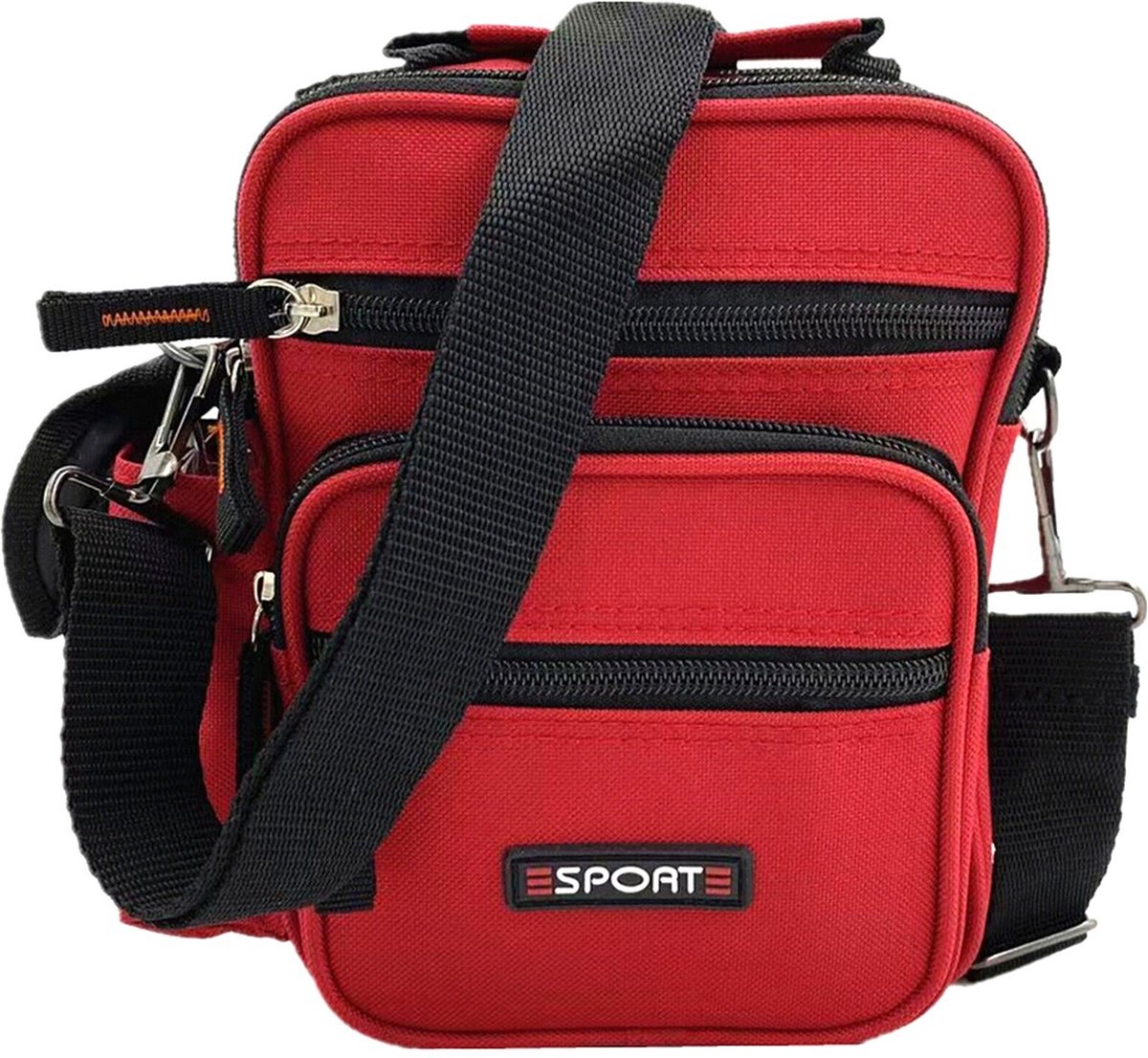 Massi Miliano Schouder/Reistas Herentas Nylon Rood - (SFS-24008-36) - 15x8x20cm -
