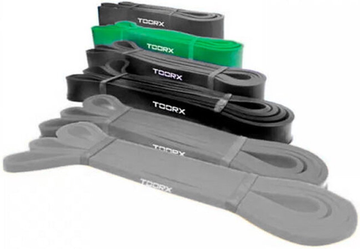 Toorx Fitness Weerstandsband - Resistance Band - Fitness Elastiek - Groen - Extra Zwaar - 45 mm dik - 25 tot 70 kg