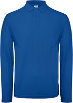 Men's Long Sleeve Polo 'ID.001' Kobaltblauw B&C Collectie maat 4XL
