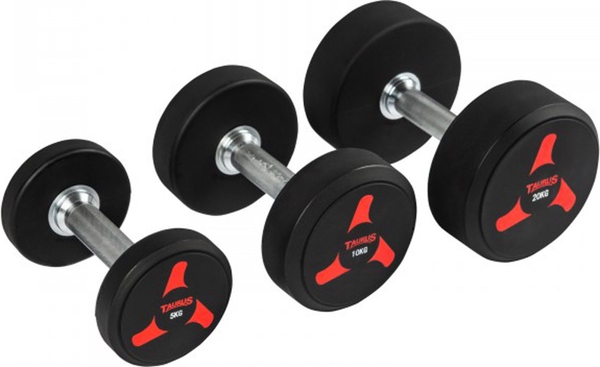 Taurus TPU-halter 8kg 1 stuk – Duurzame en Vormvaste Dumbbell met Geribbelde Grip – Krasbestendig en Stofafstotend – Geschikt voor Thuis en Sportschool – Verkrijgbaar in Diverse Gewichten