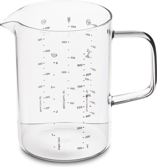 Maatbeker van roestvrij staal: 1,5 l maatbeker met fijne schaal
