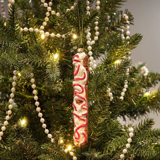 Santly kerstbal frikandel speciaal - Kerstballen - Kersthanger - Kerstornament - Kerstboom versiering - 16,5 cm - Glas