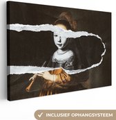 Oude Meesters Canvas - 120x80 - Canvas Schilderij - Elizabeth Spiegel - Zwart - Wit