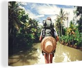 Canvas Schilderij Jungle - Reizen - Water - 30x20 cm - Wanddecoratie