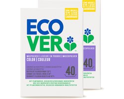 Ecover - Waspoeder Kleur - Voordeelverpakking 2 x 3 kg - Krachtige vlekverwijdering vanaf 30 °C - Behoudt kleur & vermindert katoenpluis