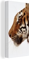 Canvas Schilderij Close-up tijger - 20x40 cm - Wanddecoratie