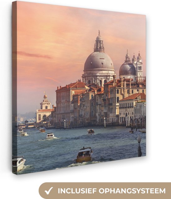 Peinture sur Toile Italie - Venetië - Grand Canal - 90x90 cm - Décoration murale