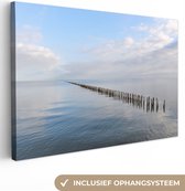 Canvas Schilderij Noordzee - Wolken - Water - 30x20 cm - Wanddecoratie