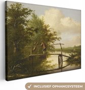 Canvas schilderij 160x120 cm - Wanddecoratie Landschap - Schilderij van G.J.J Van Os - Muurdecoratie woonkamer - Slaapkamer decoratie - Kamer accessoires - Schilderijen