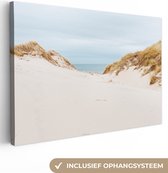 Canvas Schilderij Zee achter de duinen - 90x60 cm - Wanddecoratie