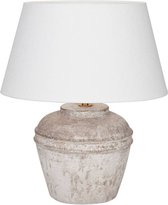 Tafellamp Mini Hampton | 1 lichts | zand / beige / creme | keramiek / stof | Ø 25 cm | 43 cm hoog | landelijk / klassiek / sfeervol design