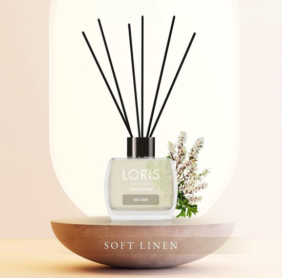 LORIS - Parfum - Geurstokjes - Huisgeur - Huisparfum - Soft Linnen - 120ml