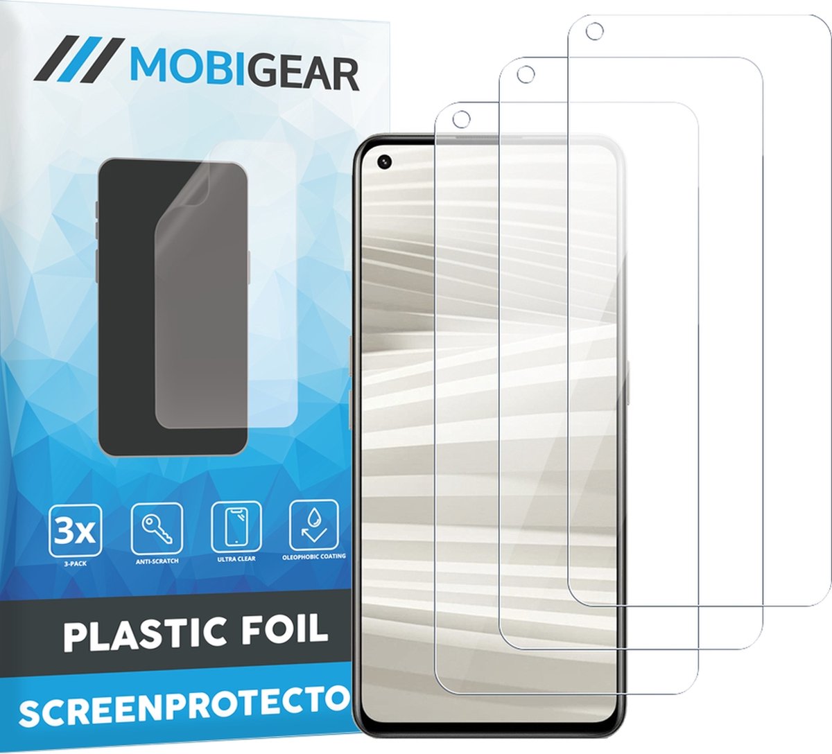 Mobigear Screenprotector geschikt voor Realme GT2 Pro | Mobigear Screenprotector Folie - Case Friendly (3-Pack)