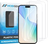 Mobigear - Screenprotector geschikt voor Apple iPhone 15 | Mobigear Screenprotector Folie - Case Friendly (3-Pack)