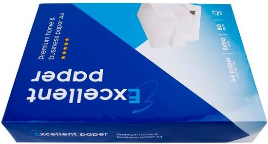 Excellent Papier A4 - 80 grammes - 1 boîte 5 paquets de 500 feuilles