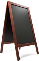 Krijtstoepbord Mahonie 75 x 135 cm dennenhouten omlijsting - dubbelzijdig reclamebord