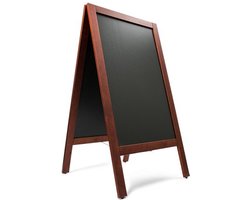 Krijtstoepbord Mahonie 75 x 135 cm dennenhouten omlijsting - dubbelzijdig reclamebord