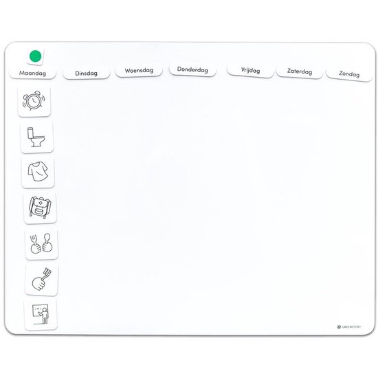 GreenStory - Tableau blanc collant - Planificateur hebdomadaire enfant - Groot