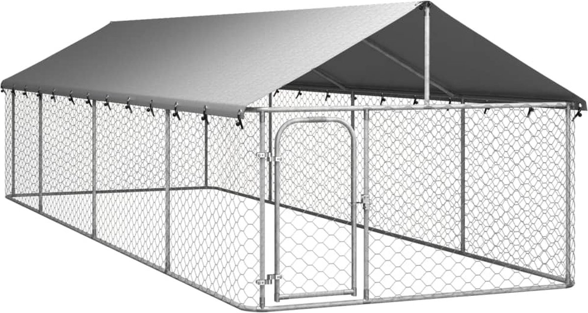 Bol.com vidaXL - Hondenkennel - voor - buiten - met - dak - 600x200x150 - cm aanbieding