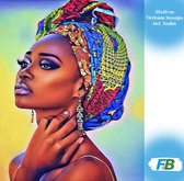 F4B Peinture de diamants femme africaine 30x40cm | Pierres carrées | Personnes | Femme | Afrique | Forfait Adultes et Enfants