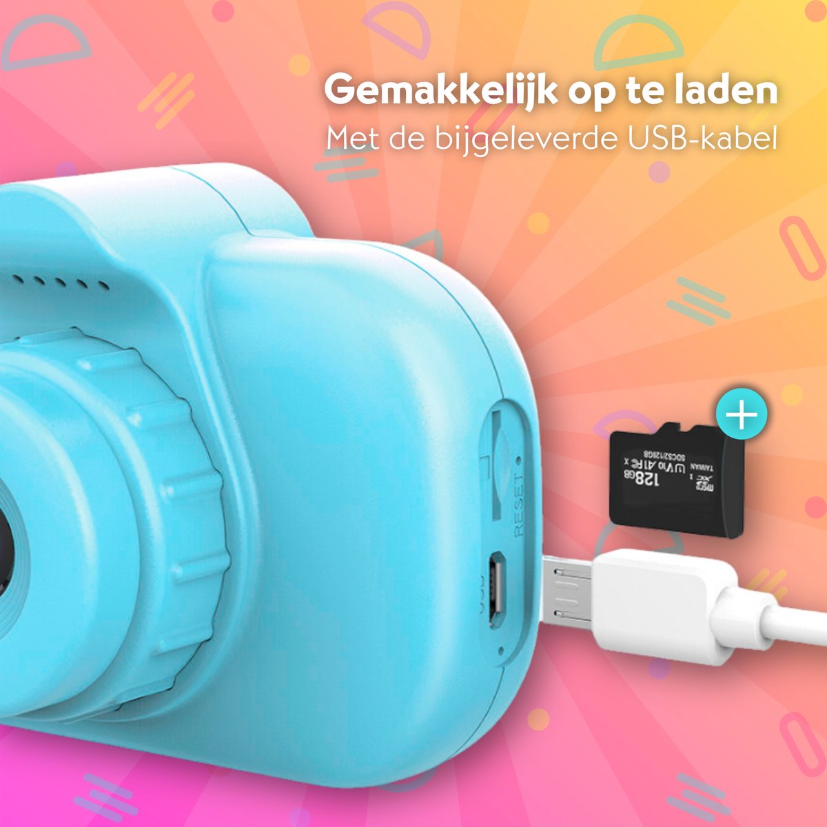 Adicop Digitale Kindercamera Met 64GB Kaart – 40MP, 1080P Video, Selfie-functie, Spelletjes En Muziek – Ideaal Cadeau Voor Kinderen Van 3-10 Jaar