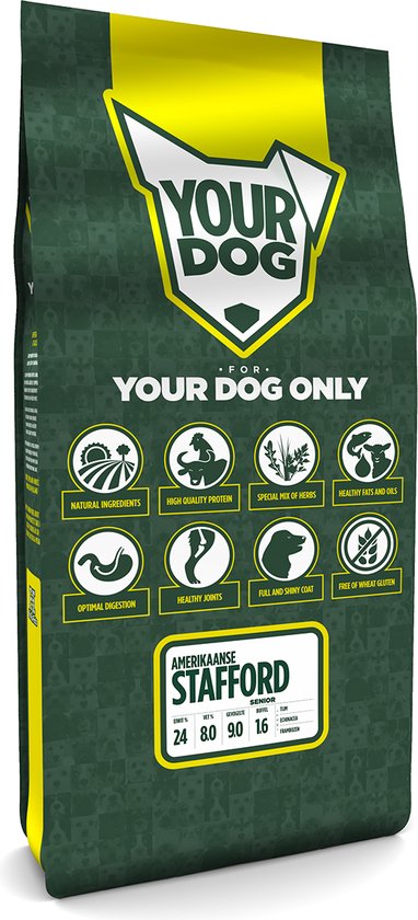 Yourdog Amerikaanse stafford Rasspecifiek Senior Hondenvoer 6kg | Hondenbrokken