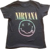 Nirvana - Sorbet Ray Happy Face Dames T-shirt - L - Zwart