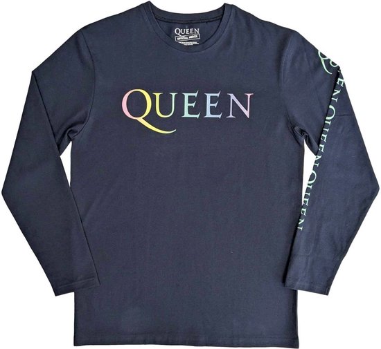 Queen - Rainbow Crest Longsleeve shirt - Blauw