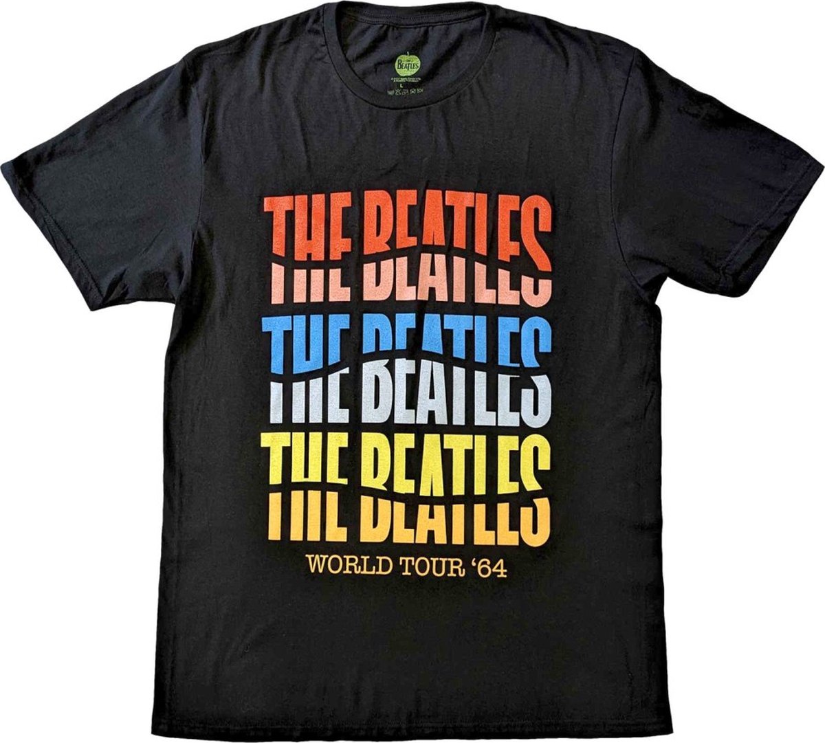 The Beatles - Colour Wave Heren T-shirt - 2XL - Zwart