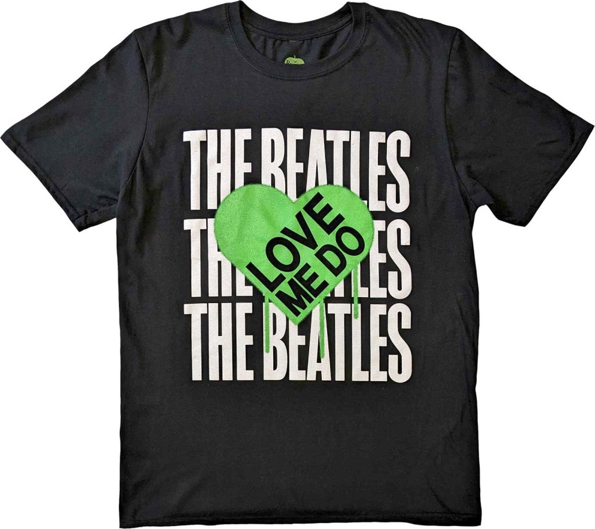 The Beatles - Love Me Do Graffiti Heart Heren T-shirt - S - Zwart