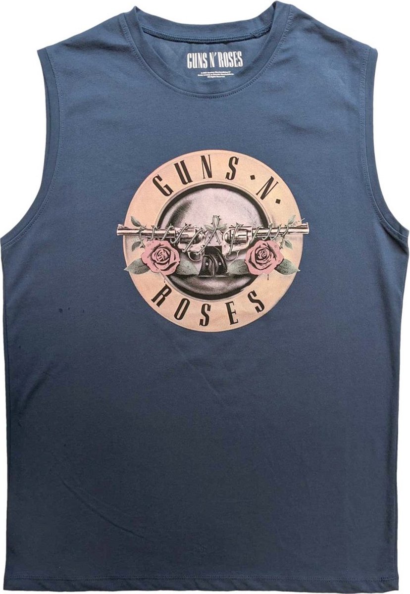 Guns N' Roses - Classic Logo Tanktop - M - Blauw