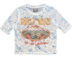 Guns N' Roses - Welcome To The Jungle LV Crop top - XS - Wit/Blauw