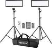Neewer® - T120 LED Video Light Set - 2.4G Dimbaar Two-Tone 3200-5600K met Omkeerbaar 150cm Light Stand - Batterij - Oplader - Tas voor YouTube - Studio Fotografie Live Stream