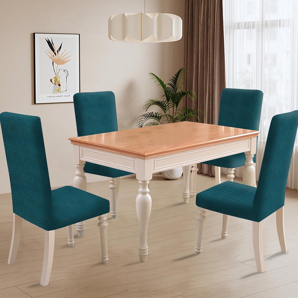 Stretch Stoelhoezen 4 Stuks, Moderne Elastische Stoelhoes, Universele Eetstoelhoezen Voor Eetkamerstoel, Verwijderbare Wasbare Eetkamerstoelhoezen Voor Thuis Restaurant Hotel, Groen