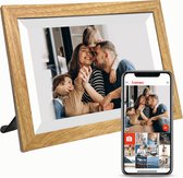 MAXEON® Digitale Fotolijst - Wifi en Frameo App - Fotokader - 10.1 inch HD - IPS Touchscreen - 32 GB - Hout look