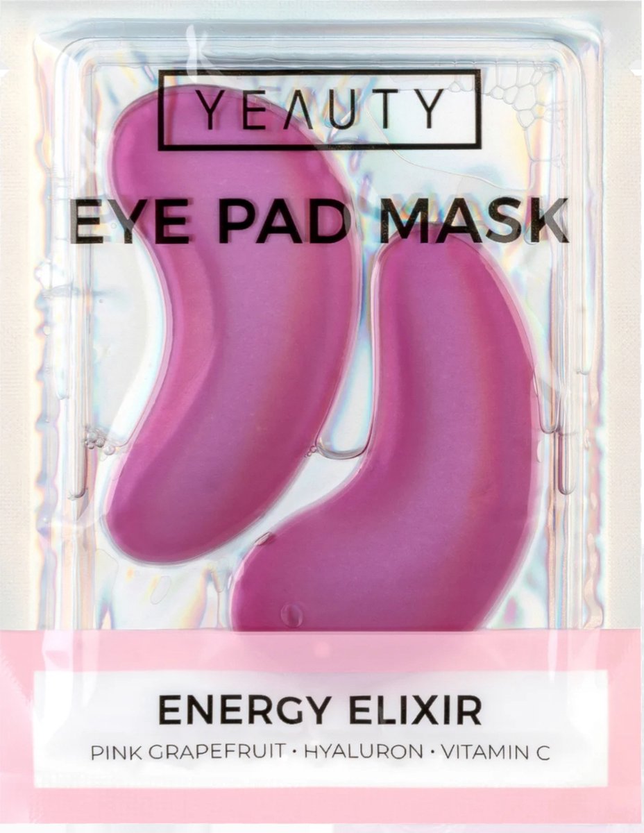 YEAUTY Energy Elixir - Eye Pad Mask - 25 paar - Oogmasker - Pink Grapefruit, Hyaluron en Vitamine C