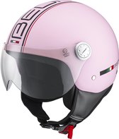 BEON Design Scooterhelm - Mat Roze - XXL - Jethelm met Vizier - Motorhelm voor dames - Geschikt voor Vespa, Scooter, Brommer, Motor en Snorfiets