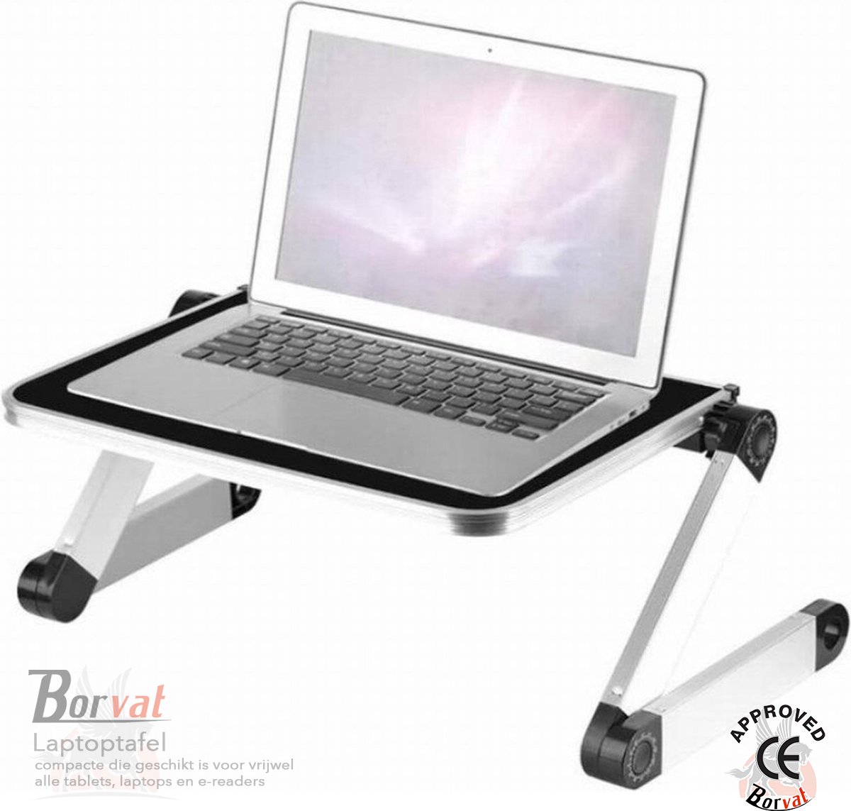 Borvat® - Laptoptafel - Laptopstandaard - Laptop - Laptop stand - Verstelbaar - Ergonomische opvouwbare laptoptafel - 360 graden verstelbaar