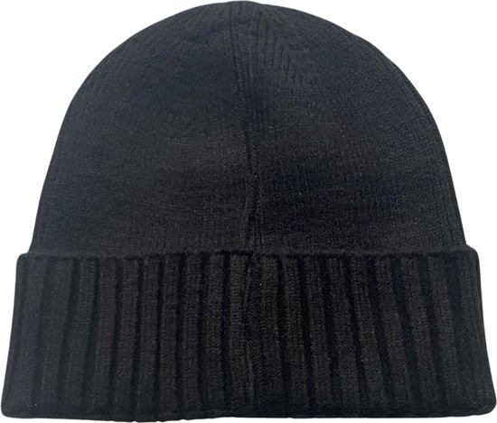 Chapeau / Bonnet de Luxe | Chaud et unisexe | Taille unique - Noir