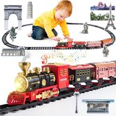Elektrische Trein Set - voor kinderen - Kerst - stoomtrein speelgoed, kersttrein met rook, geluiden, lichten, rails, stoomlocomotief, kerstcadeau voor jongens en meisjes vanaf 3 jaar