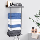 Towel Rail, No Drilling, Carbon Steel Towel Holder, Wall Towel Holder for Gluing, Towel Holder, Kitchen Towel Holder, Bathroom for Bathroom, Kitchen (Grey)