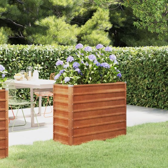 vidaXL Jardinière vidaXL Acier Corten Grijs 100 x 40 x 77 cm - Pot de fleur